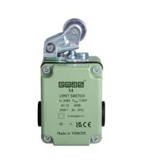 Emas L1K13MİM111 L1 Metal Gövde 22 mm Metal Makaralı Manivela 1NO+1NC Sınır Şalter