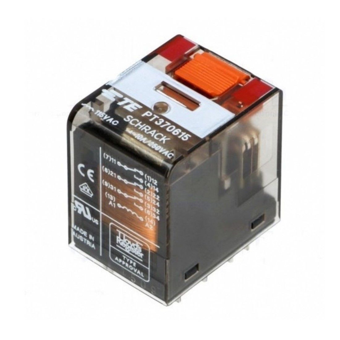 Schrack PT370615 115VAC 10A Üç Kontak Röle