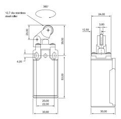 CNTD CLS-111 Dar Gövde Doğrusal Pimli Kol Makaralı Limit Switch
