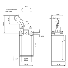 CNTD CLS-127 Dar Gövde Doğrusal Pimli Ters Kol Makaralı Limit Switch