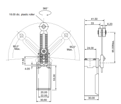 CNTD CLS-131 Dar Gövde Açısal Kol Ayarlı Makaralı Limit Switch