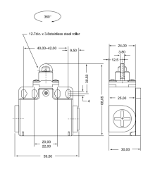 CNTD CLS-303 Geniş Gövde Doğrusal Makaralı Pimli Limit Switch