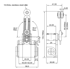 CNTD CLS-331M Geniş Gövde Açısal Ayarlı Kol Metal Makaralı Limit Switch