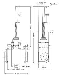 CNTD CLS-371 Geniş Gövde Spiral Telli Plastik Çubuklu Limit Switch