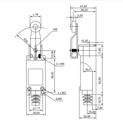 CNTD TZ-8104 Dar Gövde Açısal Kol Makaralı Limit Switch