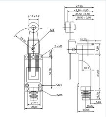 CNTD TZ-8108 Dar Gövde Açısal Kol Ayarlı Makaralı Limit Switch