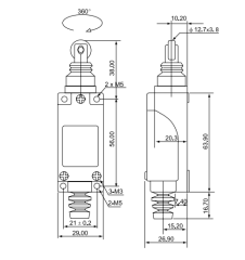 CNTD TZ-8112 Dar Gövde Doğrusal Makaralı Pimli Limit Switch