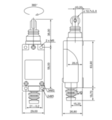 CNTD TZ-8122 Dar Gövde Doğrusal Makaralı Pimli Limit Switch