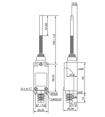 CNTD TZ-8168 Dar Gövde Spiral Telli Metal Çubuklu Limit Switch