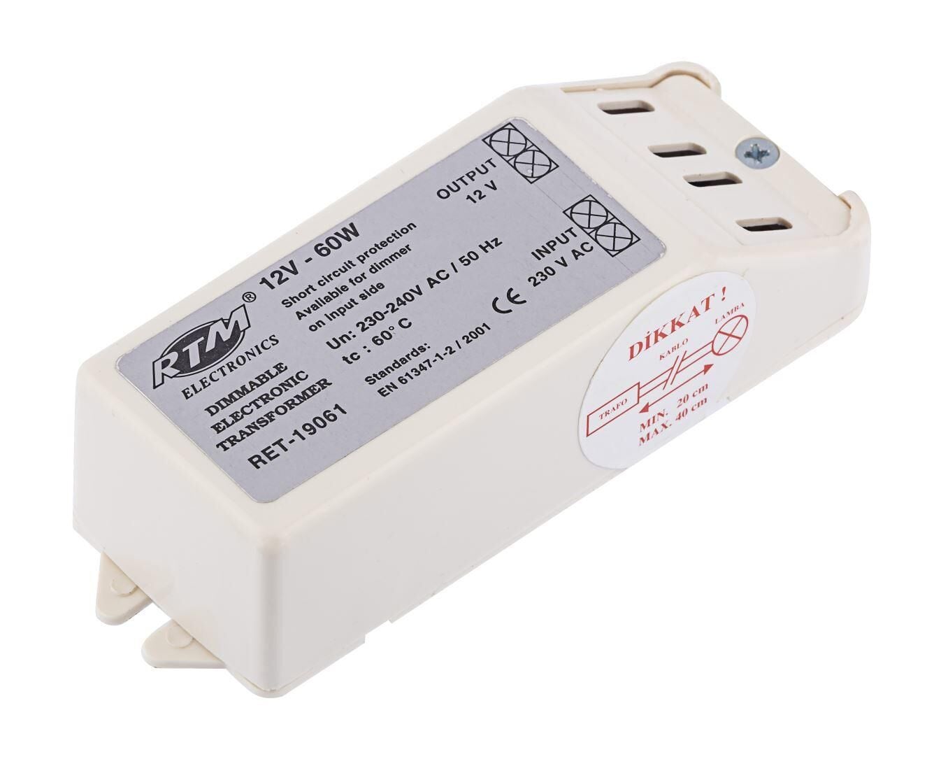 RTM RET-19061 12V 20-60W Kablolu Elektronik Transformatör