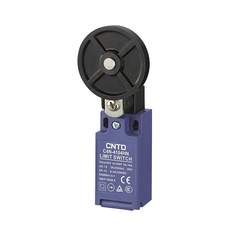 CNTD C4N-4104HN Dar Gövde Açılsal Kol 50mm Kauçuk Makaralı Limit Switch