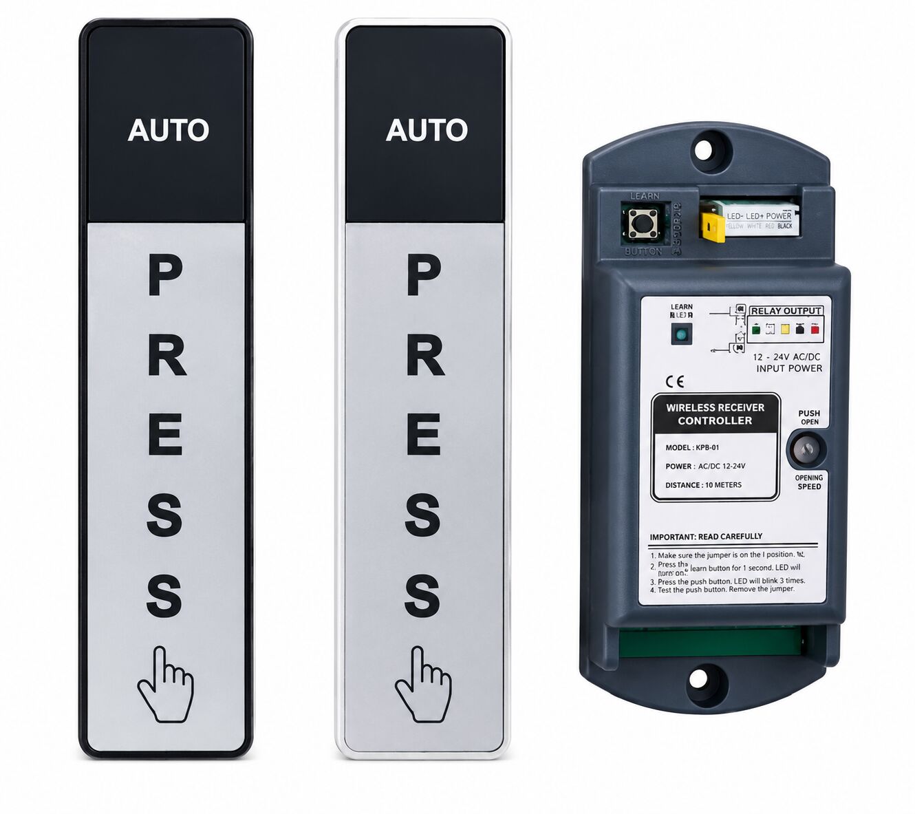 Megoras KPB102 Kablosuz Otomatik Kapı El Sensörü Press Buton