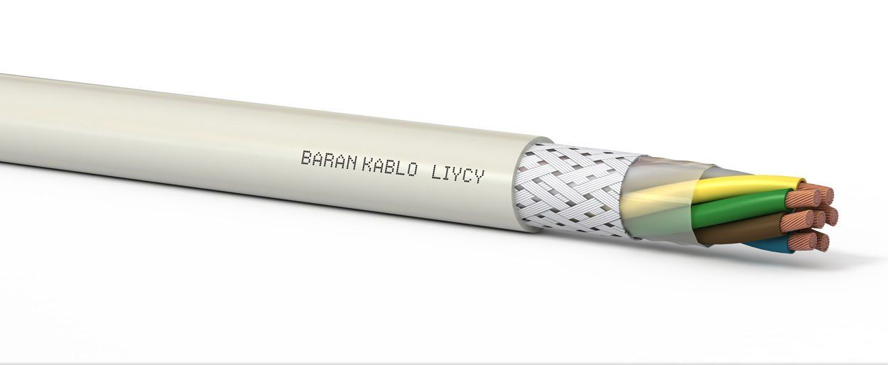 Baran Kablo 8x0,22 mm2 Liycy Blendajlı Sinyal Kablosu