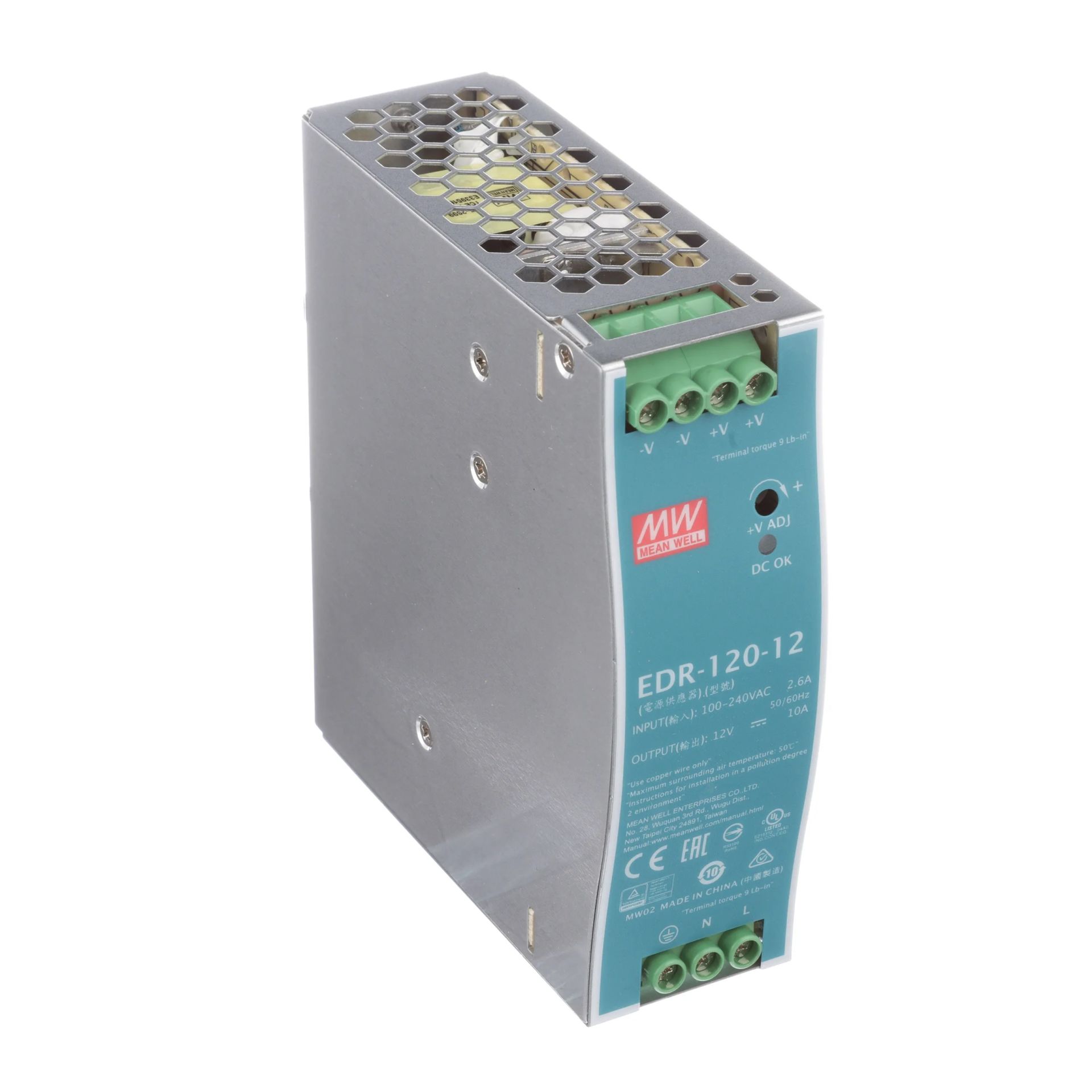Mean Well EDR-120-12 12VDC 10A Ray Tipi Güç Kaynağı