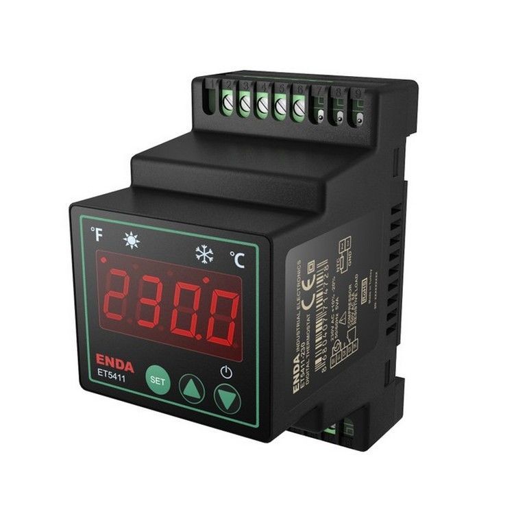 Enda ET5411-230-RS 90-250VAC Ray Tipi RS485 Dijital On-Off Termostat