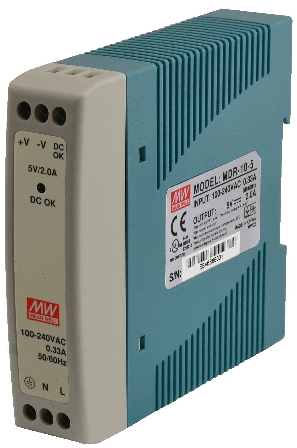 Mean Well MDR-10-5 5VDC 2A Ray Tipi Güç Kaynağı