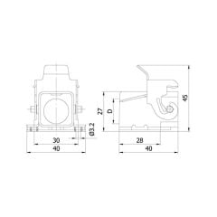 Mete Enerji 403003S 4x10 A Alüminyum Çoklu Makine Prizi Eğik Geçişli
