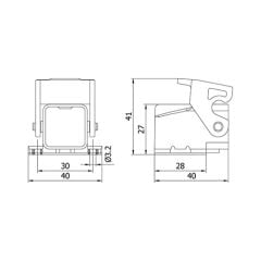 Mete Enerji 403071 4x10 A Termoplastik Çoklu Makine Prizi Eğik