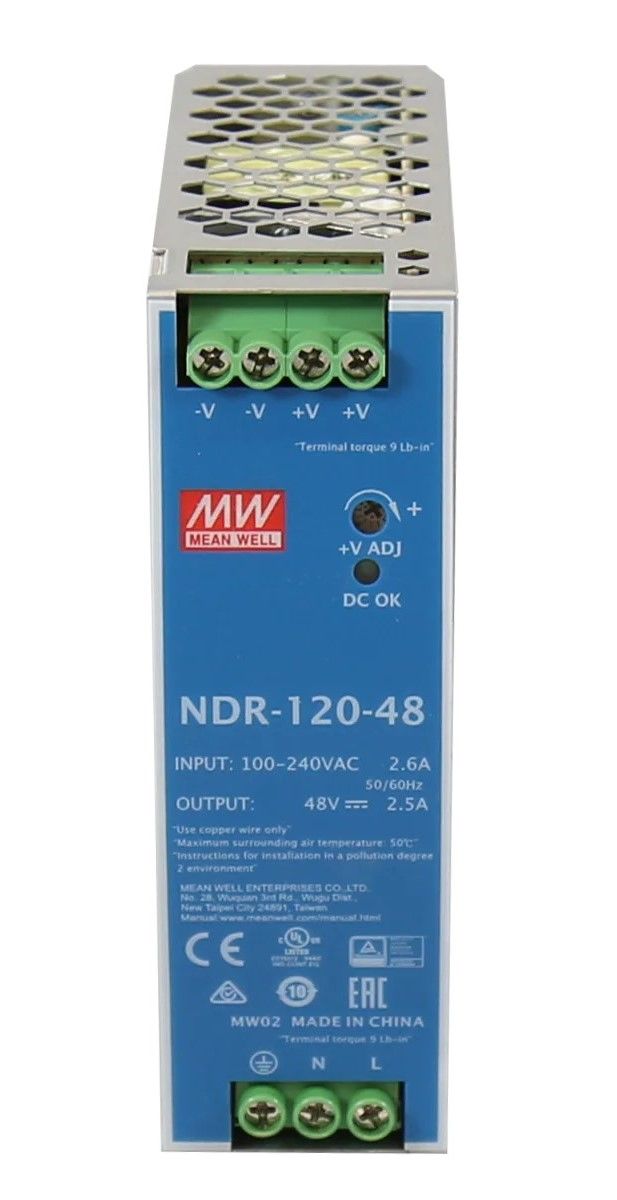 Mean Well NDR-120-48 48VDC 2,5A Ray Tipi Güç Kaynağı