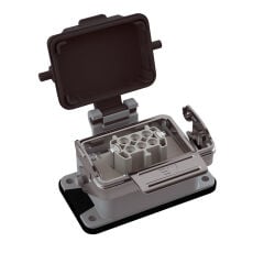 Mete Enerji 403700S 6x16 A Alüminyum Çoklu Makine Prizi Menteşe Kapak ve Metal Mandallı