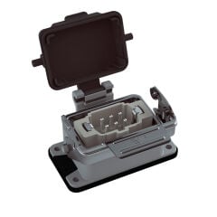 Mete Enerji 403701S 6x16 A Alüminyum Çoklu Makine Fişi Menteşe Kapak ve Metal Mandallı