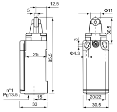 CNTD CZE-00-BM Dar Gövde Doğrusal Makaralı Pimli Limit Switch