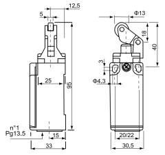 CNTD CZE-00-CM Dar Gövde Doğrusal Pimli Kol Makaralı Limit Switch