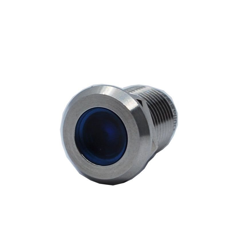Butto J12-170P-BD IP67 12mm Yassı Kafa Metal Led Sinyal Lambası 6-24VDC Mavi