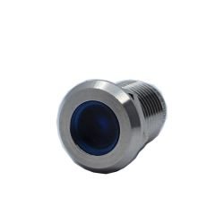 Butto J12-170P-BD IP67 12mm Yassı Kafa Metal Led Sinyal Lambası 6-24VDC Mavi