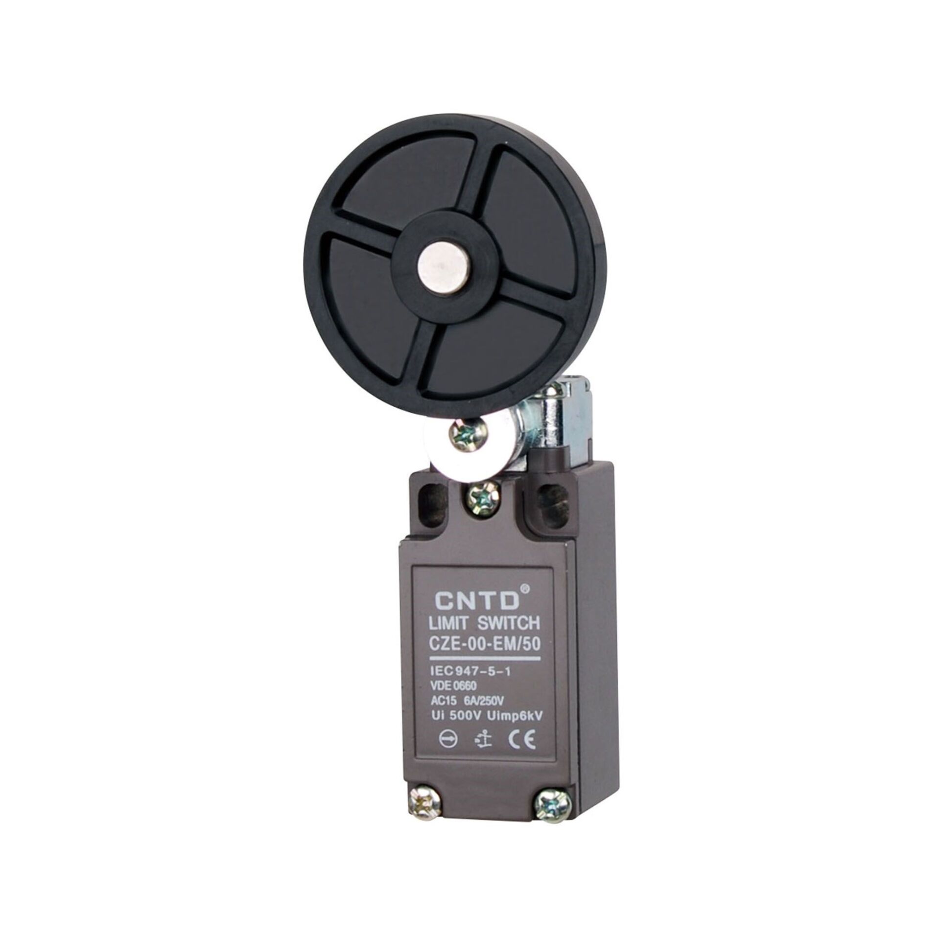 CNTD CZE-00-EM-50 Dar Gövde Açısal Kol 50mm Kauçuk Makaralı Limit Switch