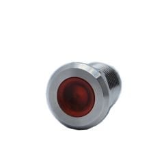 Butto J12-170P-RA2 IP67 12mm Yassı Kafa Metal Led Sinyal Lambası 220VAC Kırmızı