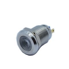 Butto J12-170P-WA2 IP67 12mm Yassı Kafa Metal Led Sinyal Lambası 220VAC Beyaz