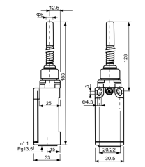 CNTD CZE-00-LPM Dar Gövde Spiral Telli Metal Çubuklu Limit Switch