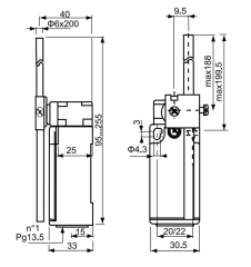 CNTD CZE-00-GM Dar Gövde Açısal Kol Ayarlı Çubuklu Limit Switch