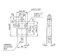 CNTD CZ-3103 Metal Gövde 2M Kablolu IP67 Ters Makaralı Pimli Limit Switch
