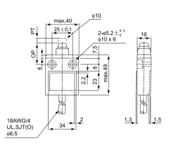 CNTD CZ-3110 Metal Gövde 2M Kablolu IP67 Çatı Pimli Limit Switch