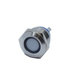 Butto J19-170P-WD IP67 19mm Yassı Kafa Metal Led Sinyal Lambası 6-24VAC/DC Beyaz