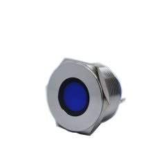 Butto J22-170P-BA2 IP67 22mm Yassı Kafa Metal Led Sinyal Lambası 220VAC Mavi