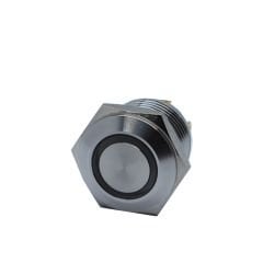 Butto EJ16-271P-WD IP67 16mm Metal Yaylı Buton Işıklı 6-24VDC Beyaz