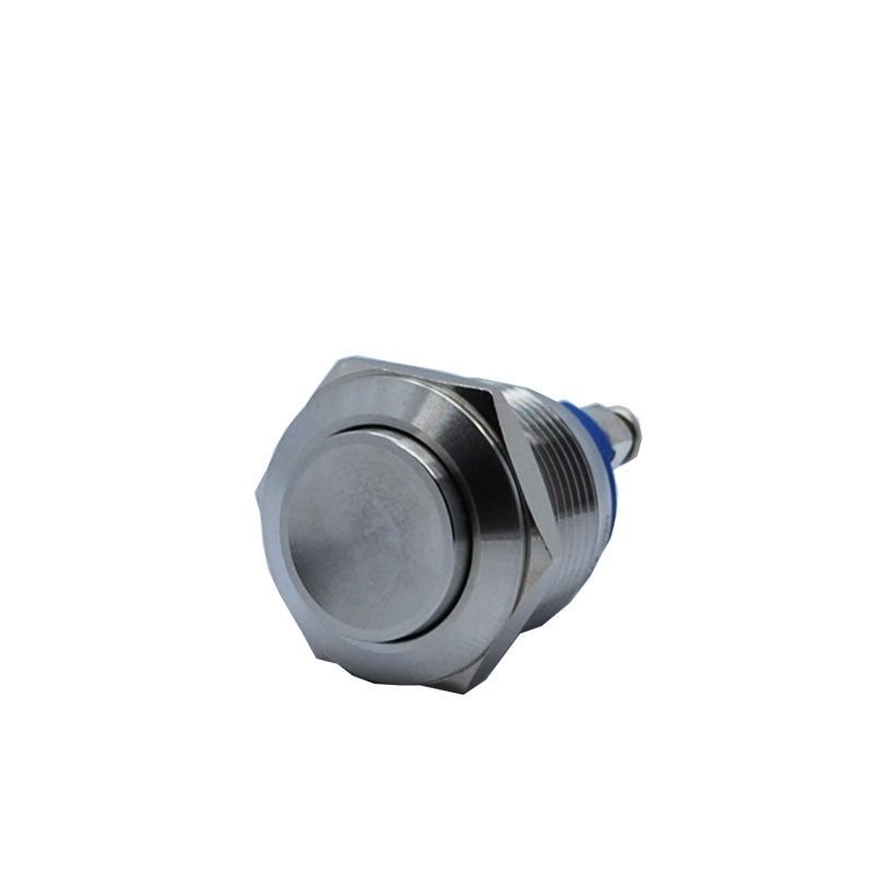 Butto EJ19-221A IP67 19mm Çıkık Kafa Metal Yaylı Buton Işıksız Nikel