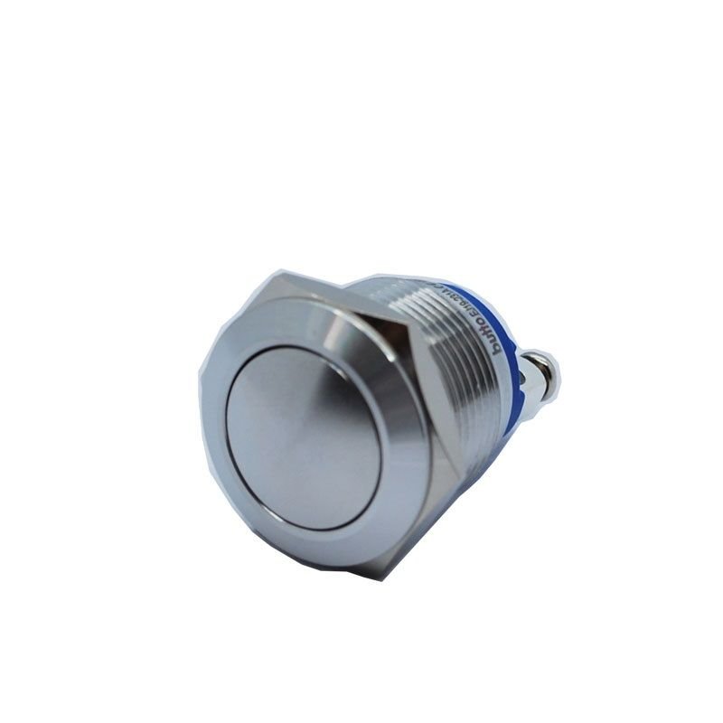 Butto EJ19-231A IP67 19mm Bombe Kafa Metal Yaylı Buton Işıksız Nikel