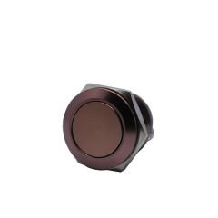 Butto EJ19-211A-BR IP67 19mm Düz Kafa Metal Yaylı Buton Işıksız Kahverengi