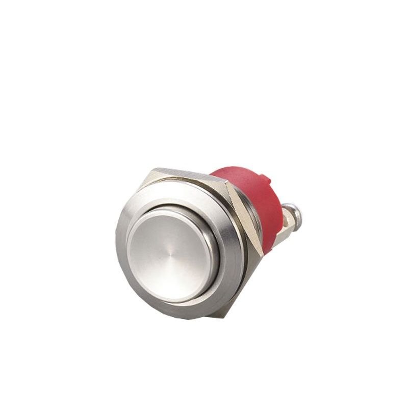 Butto EJ19-H-221A IP68 19mm Çıkık Kafa Metal Yaylı Buton Işıksız Nikel