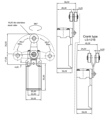CNTD CLS-121M Dar Gövde Açısal Kol Metal Makaralı Limit Switch