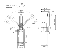 CNTD CLS-131M Dar Gövde Açısal Kol Ayarlı Metal Makaralı Limit Switch