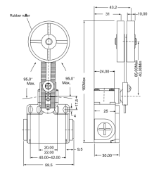 CNTD CLS-391 Geniş Gövde Açısal Ayarlı Kol 50mm Kauçuk Makaralı Limit Switch