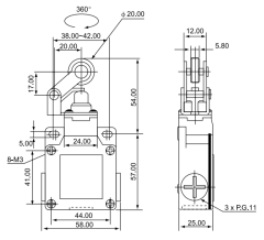 CNTD CSA-012 Geniş Gövde Doğrusal Pim Metal Kol Makaralı Limit Switch