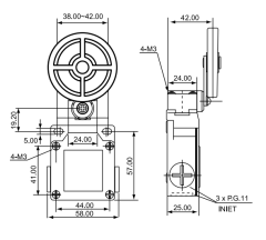 CNTD CSA-041 Geniş Gövde Açısal Kol 50mm Kauçuk Makaralı Limit Switch
