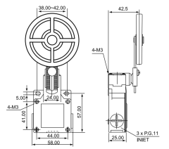 CNTD CSA-051 Geniş Gövde Açısal Kol Ayarlı 50mm Kauçuk Makaralı Limit Switch