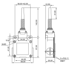 CNTD CSA-071 Geniş Gövde Spiral Telli Plastik Çubuklu Limit Switch